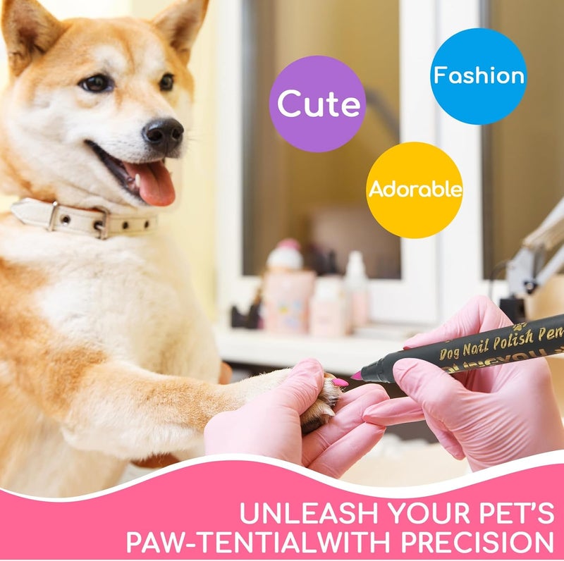 OLINGYOU Dog Nail Polish， Dog Nail Polish Pens Quick Dry-8 Colors, Pet Nail Polish Set for Dogs， DIY Dogs Puppy Nails, Dog Safe Nail Polish Non Toxic, Odorless, Easy to Apply - Image 5